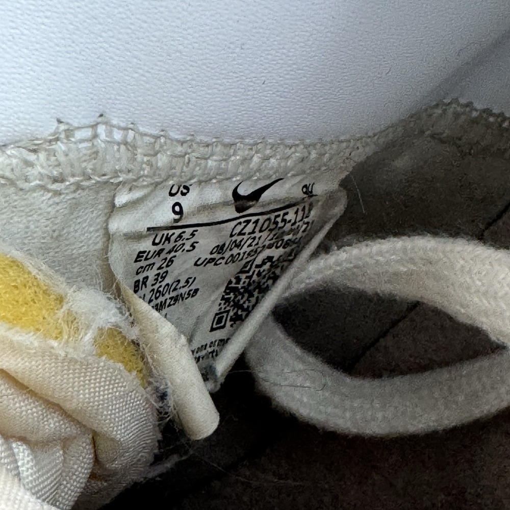 Womens Nike Blazer Mid '77 Vintage White‎ Leather Casual Sneakers Shoes Size 9 M - Picture 8 of 8